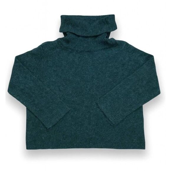 & other stories womens small teal green sweater soft alpaca wool mockneck chic - Picture 4 of 9